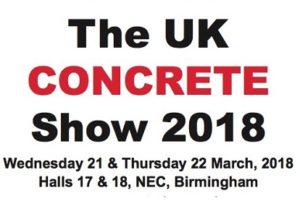 Visit The UK Concrete Show 2018 in Birmingham